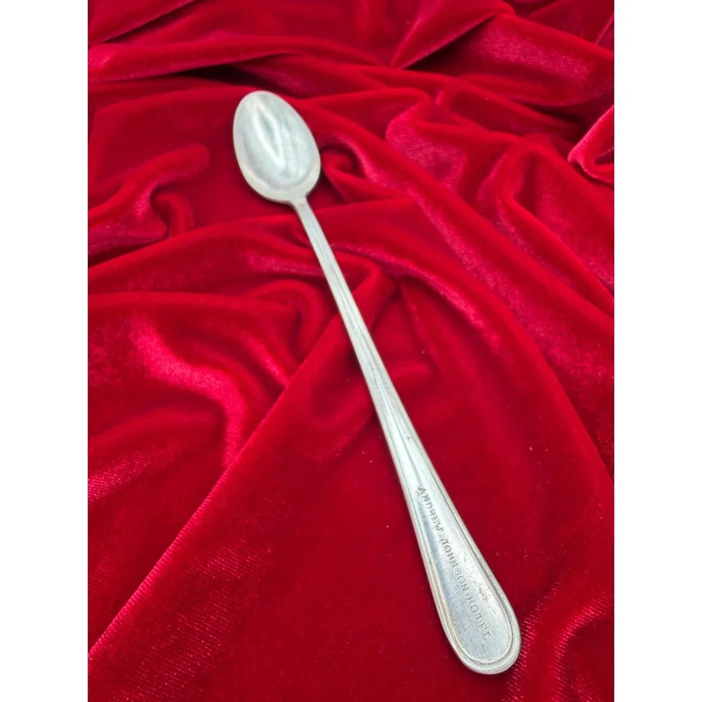 Vintage Andrew Johnson Hotel Silver Iced Tea Spoon Reed & Barton Flatware 7.75